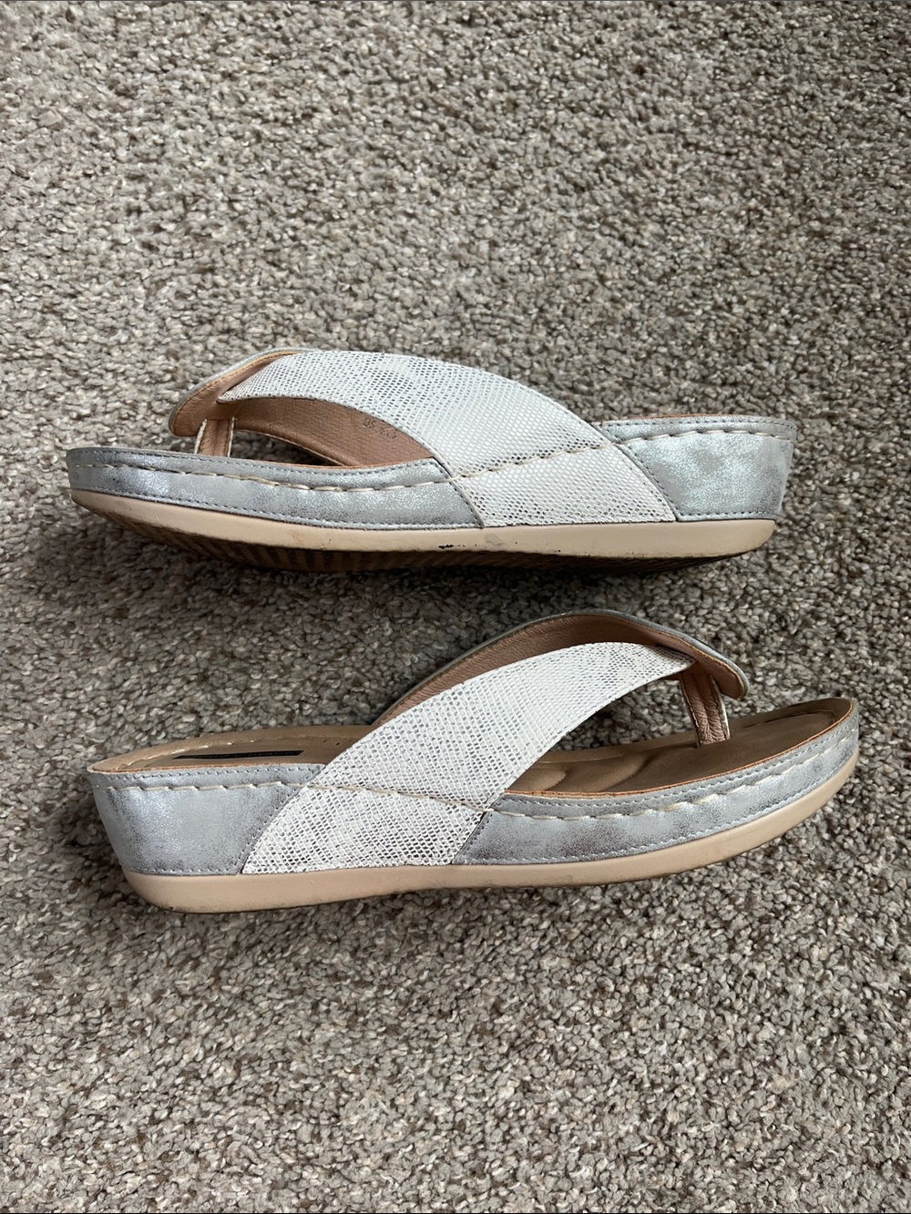 Silver Rhinestone Thong Sandals - Picture 5 of 6